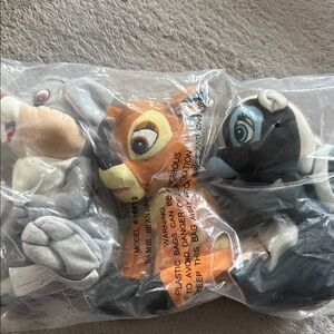 Disney Bambi Trio Plush Set - Orange, Gray, Black